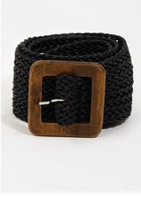 Load image into Gallery viewer, Wooden Square Buckle Braided Belt - More Colors Available