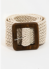 Load image into Gallery viewer, Wooden Square Buckle Braided Belt - More Colors Available