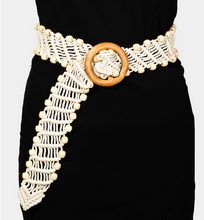 Load image into Gallery viewer, Wooden Circle Buckle Braided Belt - More Colors Available