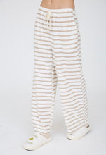 Load image into Gallery viewer, Khaki/White Stripe Lounge Pants Set
