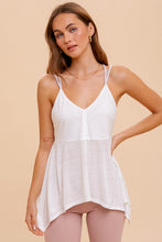 Load image into Gallery viewer, Heather Knit Uneven Hem Camisole in White
