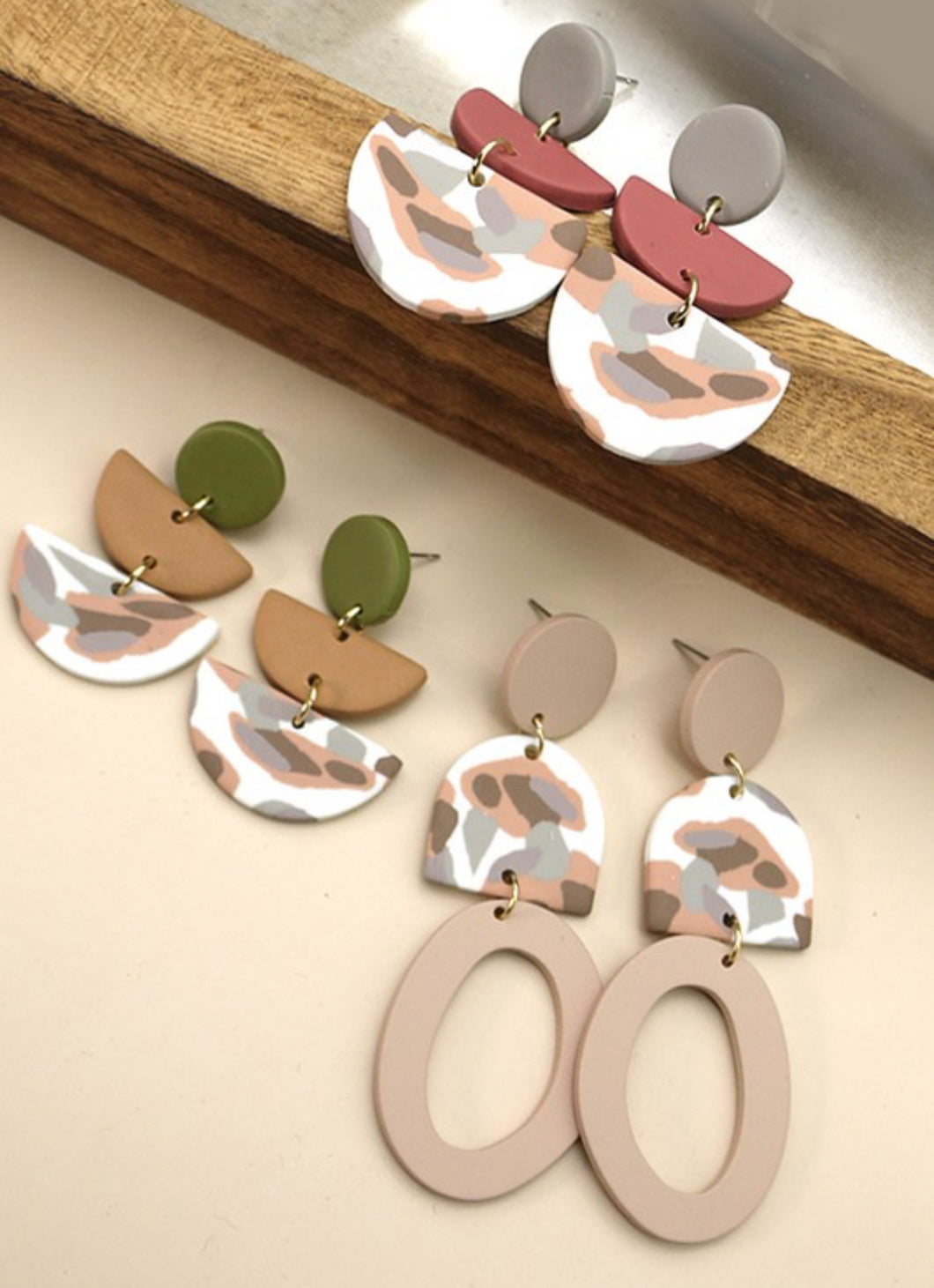 Neutral Polymer Clay Earrings - More Colors Available