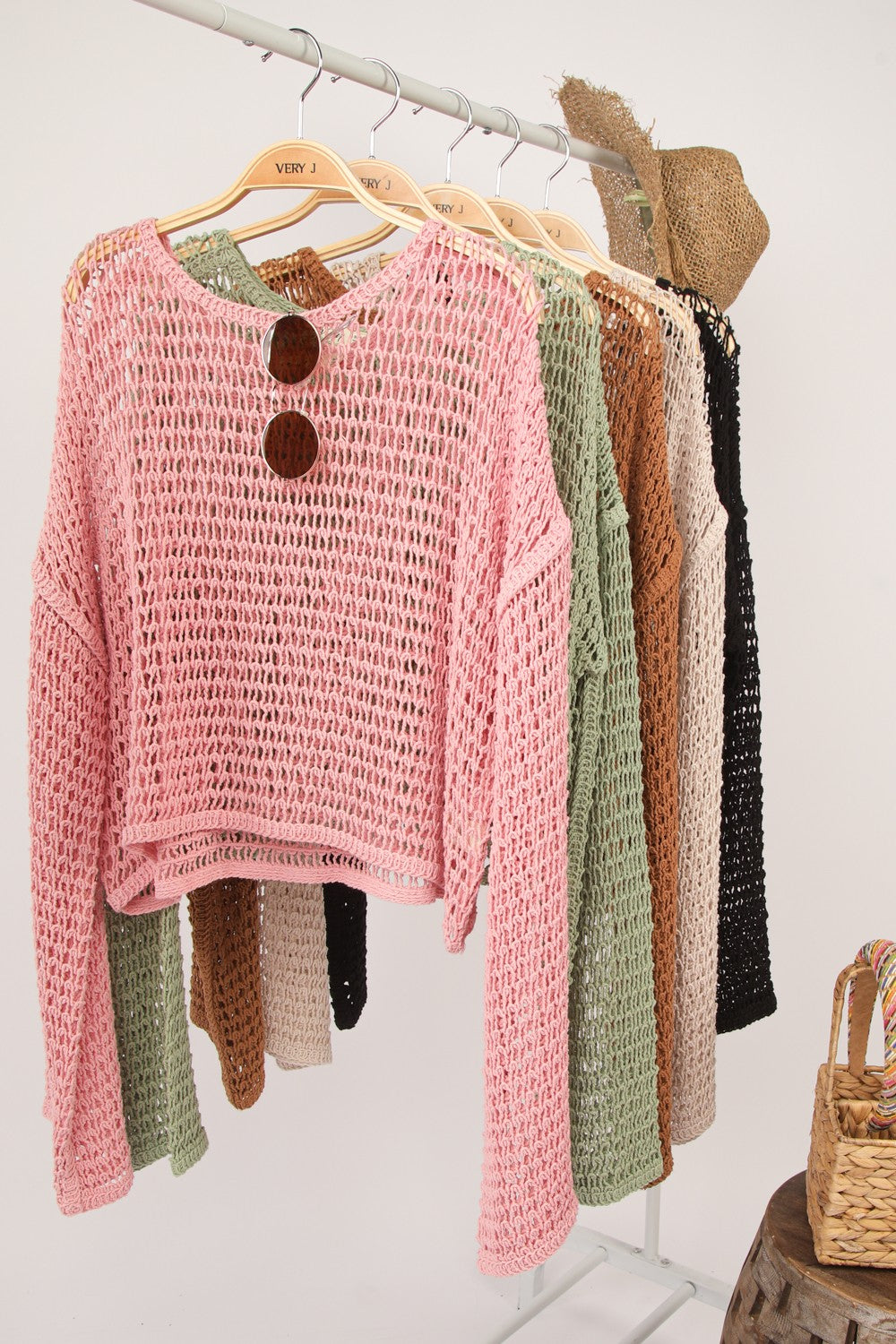Crop Crochet Knit Top - Natural