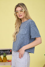 Load image into Gallery viewer, Raw Edge Exposed Seam Short Sleeve Knit Crop Top - More Colors Available
