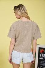 Load image into Gallery viewer, Raw Edge Exposed Seam Short Sleeve Knit Crop Top - More Colors Available
