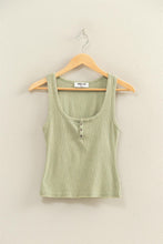 Load image into Gallery viewer, Acid Washed Henley Ribbed Tank Top - More Colors Available
