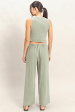Load image into Gallery viewer, Mineral Washed Sleeveless Top &amp; Wide Leg Pant Set - More Colors Available
