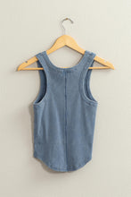 Load image into Gallery viewer, Mineral Wash Ribbed Tank - Clay or Blue
