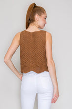 Load image into Gallery viewer, Brown Crochet Button Sweater Top
