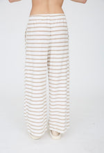 Load image into Gallery viewer, Khaki/White Stripe Lounge Pants Set
