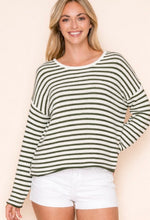 Load image into Gallery viewer, Striped Round Neck Sweater Top - More Colors Available
