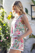 Load image into Gallery viewer, Tropical Floral Short Set in Rose Garden
