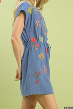 Load image into Gallery viewer, Embroidered Drawstring Mini Dress - More Colors Available
