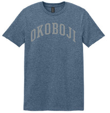 Load image into Gallery viewer, &quot;FF1&quot; Adult Softstyle T-Shirt (64000) - Charcoal on Heather Indigo
