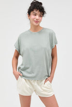 Load image into Gallery viewer, Capped Sleeve Mineral Wash T-Shirt in Sage Green
