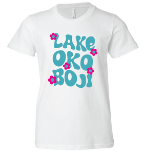 "Lake Okoboji" Flowered Youth T-Shirt (G5000B)