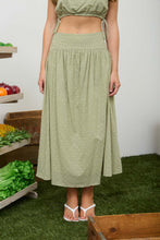Load image into Gallery viewer, Clip Dot Cropped Shirt/Skirt Set in Olive
