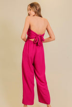 Load image into Gallery viewer, Magenta Summer Days Back-Tie Jumpsuit
