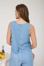 Load image into Gallery viewer, Chambray Sleeveless Top and Pant Set
