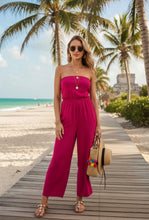 Load image into Gallery viewer, Magenta Summer Days Back-Tie Jumpsuit
