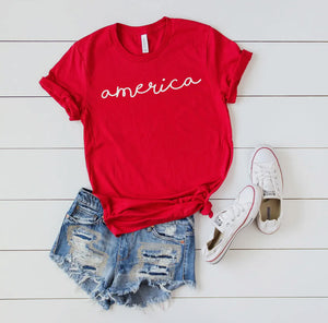 "America" Unisex Adult T-Shirt - More Colors Available