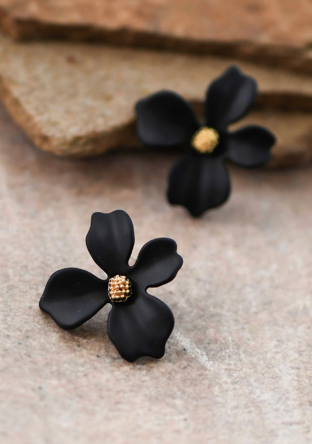Painted Metal Flower Stud Earrings - More Colors Available