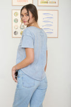 Load image into Gallery viewer, Washed Scoop Neck Raw Edge Short Sleeve Top - More Colors Available
