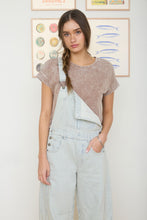 Load image into Gallery viewer, Washed Scoop Neck Raw Edge Short Sleeve Top - More Colors Available
