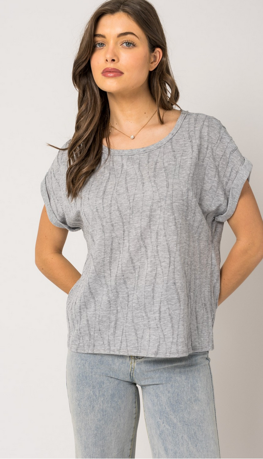 Open Back Heather Gray Top