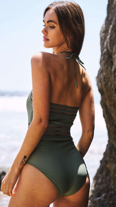 Olive One-Piece Swim Suit