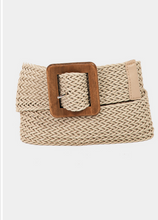 Load image into Gallery viewer, Wooden Square Buckle Braided Belt - More Colors Available
