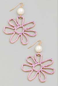 Raffia Flower Earrings - More Colors Available