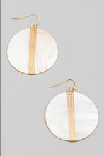 Load image into Gallery viewer, Curved Seashell Disc Dangle Earrings - More Colors Available
