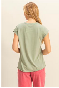 Short-Sleeve Sage Green Top