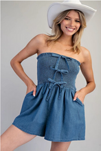 Load image into Gallery viewer, Chambray Tube Top Romper

