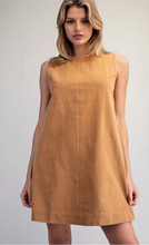 Load image into Gallery viewer, Caramel Sleeveless Denim Mini Dress
