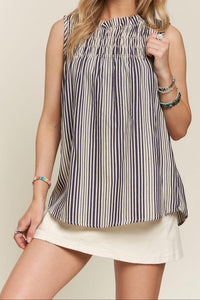 Sleeveless Striped Top