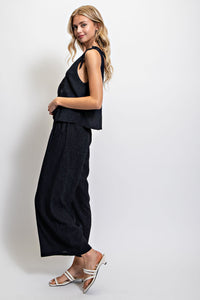 Illusion Jumpsuit w/ Shoulder Ties - More Colors Available