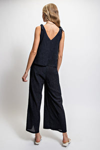 Illusion Jumpsuit w/ Shoulder Ties - More Colors Available