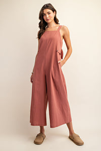 Wide Leg Jumpsuit w/ Back Tie