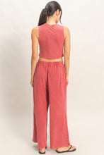 Load image into Gallery viewer, Mineral Washed Sleeveless Top &amp; Wide Leg Pant Set - More Colors Available
