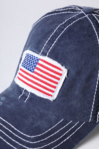 America USA Flag Mesh Snapback Baseball Cap  - Navy