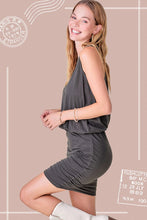 Load image into Gallery viewer, Racer Back Rouched Mini Dress - More Colors Available
