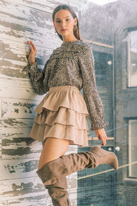 Ruffled Corduroy Mini Skirt - More Colors Available