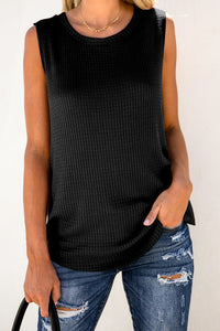 Waffle Sleeveless Top - More Colors Available