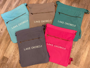"Lake Okoboji" Midwesterner Cinch Bags - More Colors Available