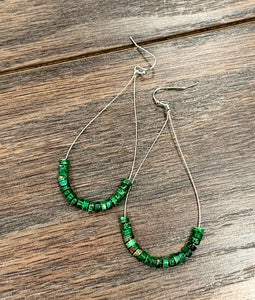 Green or Turquoise Natural Gemstone Earrings - More Colors Available