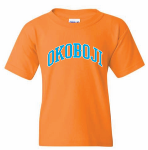 "FF2" Youth T-Shirt (G5000B) -  Trop. Blue and White on Tennessee Orange