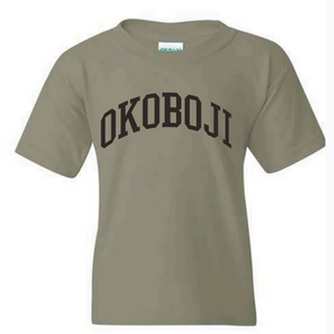 "FF1" Youth T-Shirt (G5000B) - Black on Military Green