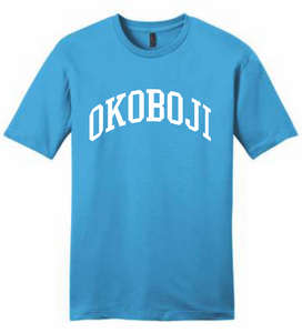 "FF1" Adult Vintage-Feel T-shirt (DT6000) - White on Turquoise